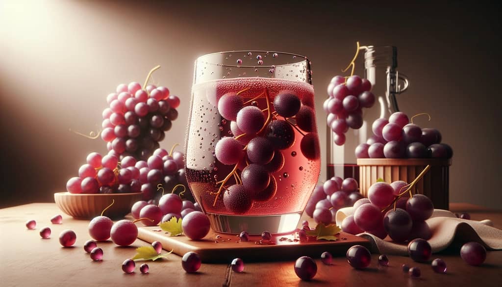 A refreshing glass of grape juice that highlights its sweet and fruity flavors.