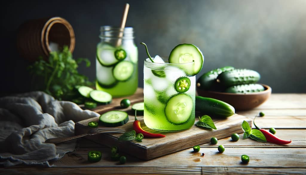 A refreshing Jalapeño Cucumber Cooler variation, highlighting cucumber's cooling effect.
