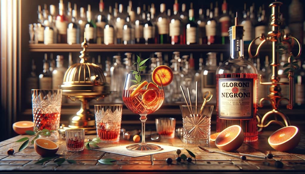 A refreshing Negroni cocktail, illustrating the perfect blend of gin, sweet vermouth, and Campari to balance flavors harmoniously.