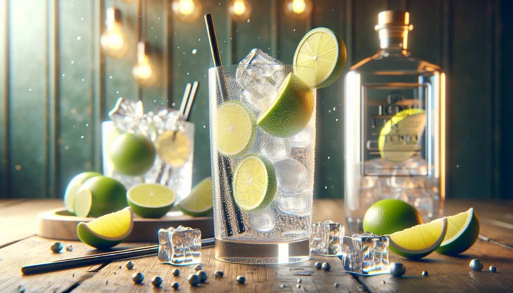 A refreshing serve of a classic gin and tonic with non-alcoholic ingredients