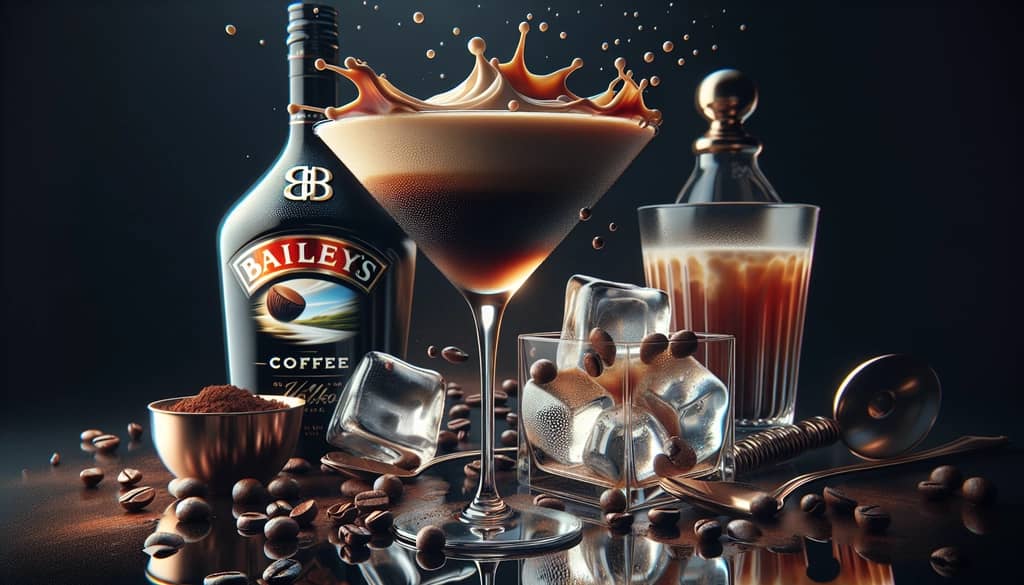 A rich combination of Espresso Martini ingredients, highlighting Baileys and vodka for a luxurious twist