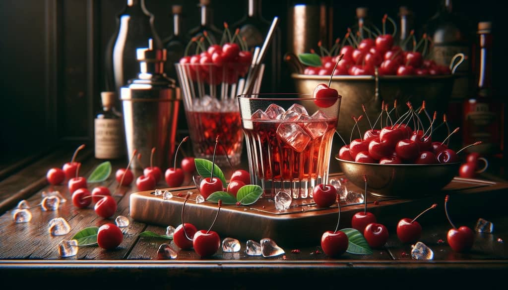 A selection of cocktail cherries ready to be used as garnishes for an Old Pal Cocktail