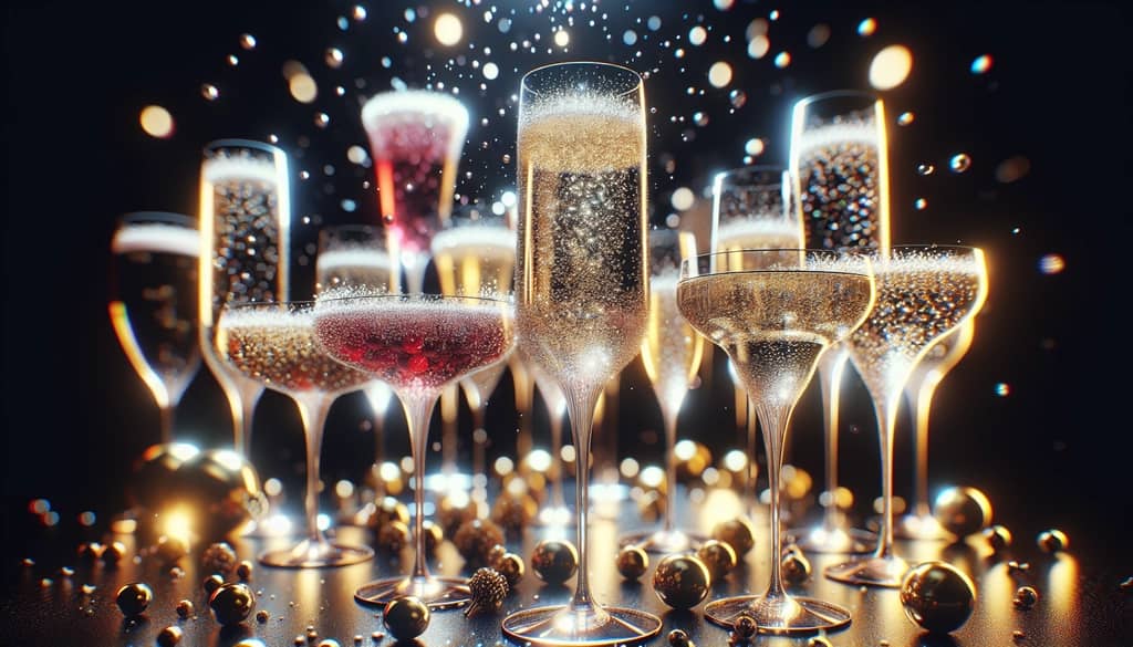 A selection of enticingly sparkling virgin champagne cocktails perfect for any special occasion