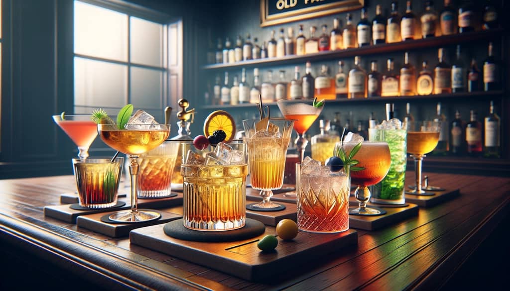 A selection of Old Pal cocktail variations showcasing modern twists on the classic cocktail