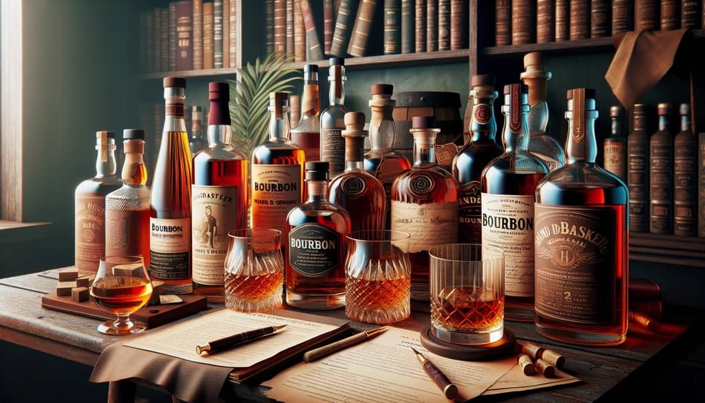 A selection of Sazerac bourbons displayed with tasting notes and pairing suggestions for whiskey enthusiasts