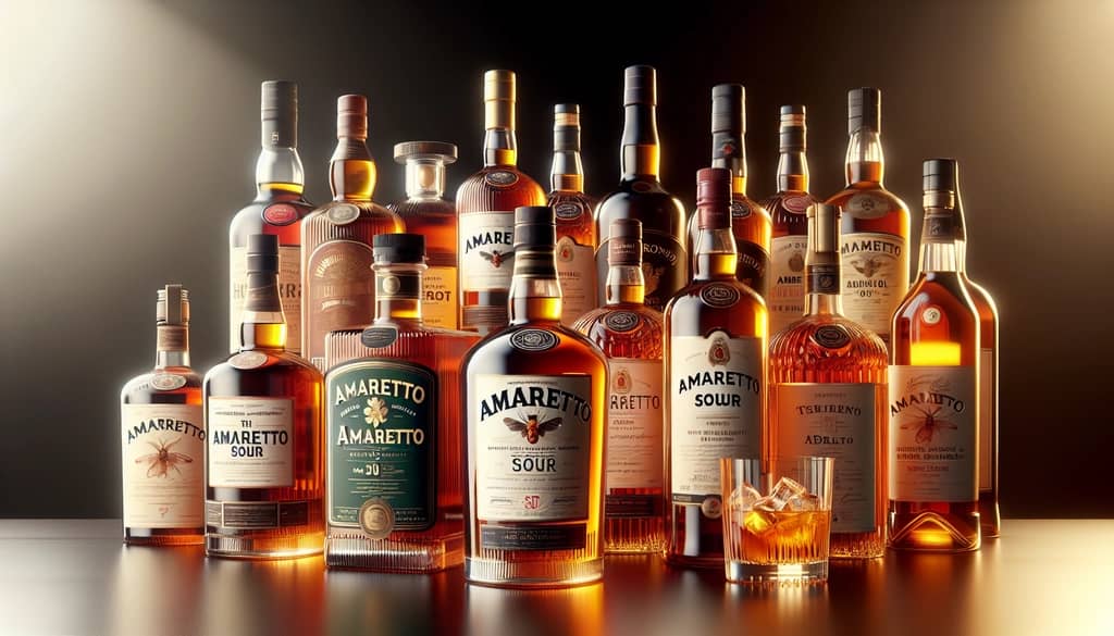 A selection of whiskeys suitable for creating the perfect Amaretto Sour cocktail
