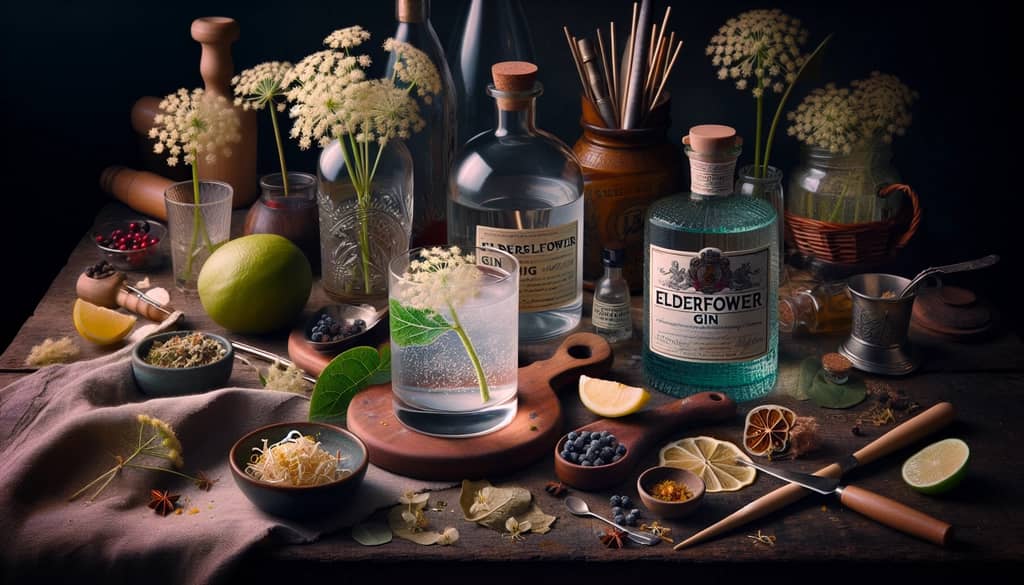 A step-by-step guide on crafting an elderflower gin cocktail with a focus on ingredients and presentation