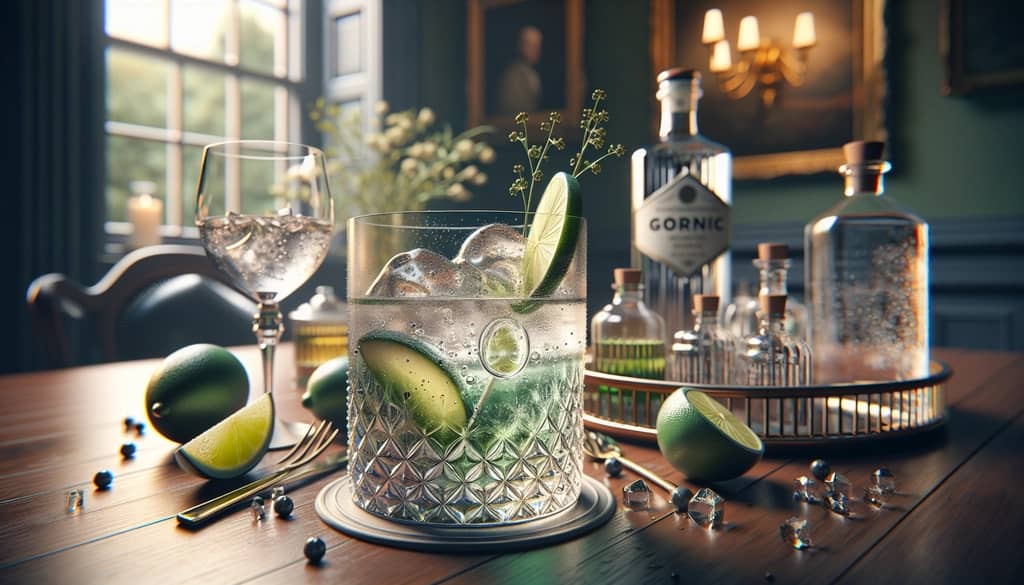 A traditional Gin and Tonic cocktail, highlighting its sweet and bitter balance
