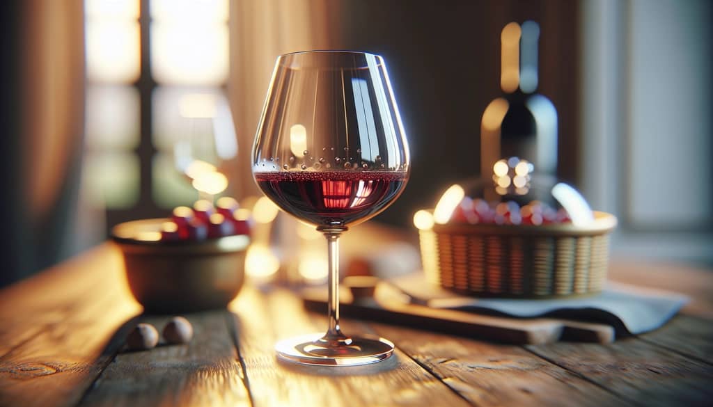A traditional wine glass designed to enhance the aroma and flavor of wine.
