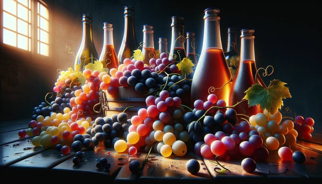 A variety of grapes, showcasing the range of sweetness and fruitiness in grape juice.