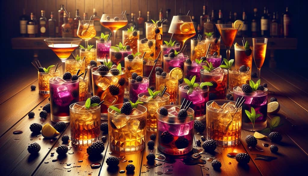 A variety of unique takes on the classic Blackberry Bourbon Smash cocktail.