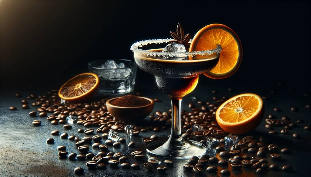 A vibrant and intriguing cocktail that combines espresso and orange flavors, offering a unique Margarita experience.