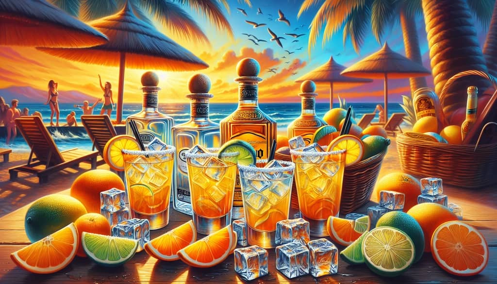 A vibrant display of tequila and orange juice cocktails that celebrate the essence of a refreshing summer drink