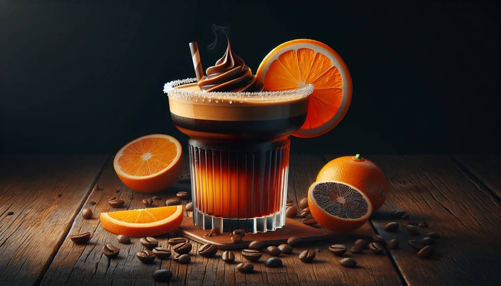 A vibrant Espresso Orange Margarita showcasing the fusion of bold espresso and zesty orange flavors