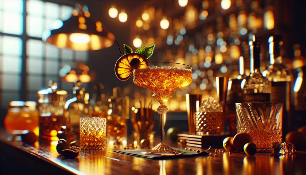 A vibrant Golden Dream cocktail ready to be enjoyed, highlighting the classic ingredients and craftsmanship involved in creating this vintage favorite.