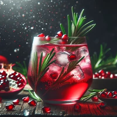 Erstellung eines erfrischenden Granatapfel-Rosmarin-Gin Fizz: Eine Variante der Tradition