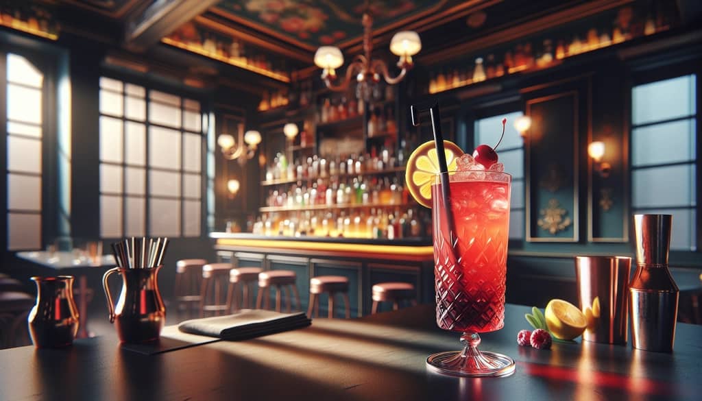 A vibrant Russian Spring Punch cocktail symbolizing the fusion of history and modern mixology