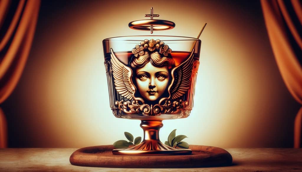 A vintage cocktail glass filled with an Angel Face cocktail, symbolizing its classic status and IBA recognition