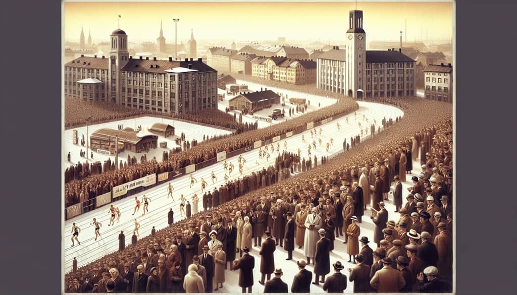 A vintage photo of the 1952 Helsinki Olympics where the Finnish Long Drink originated