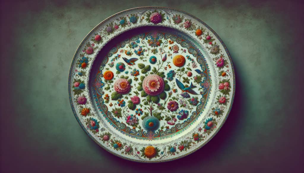 A vintage Royal Doulton Floradora plate with delicate floral and border designs