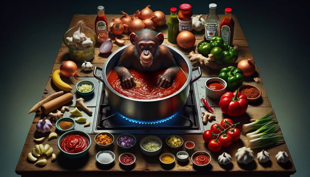 A visual guide showing each step in the process of making Monkey Gland Sauce