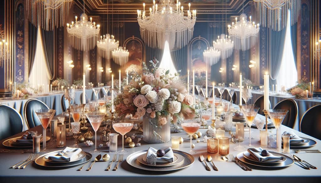An elegant table setting with beautifully presented wedding cocktails, reflecting the sophistication of a memorable celebration.