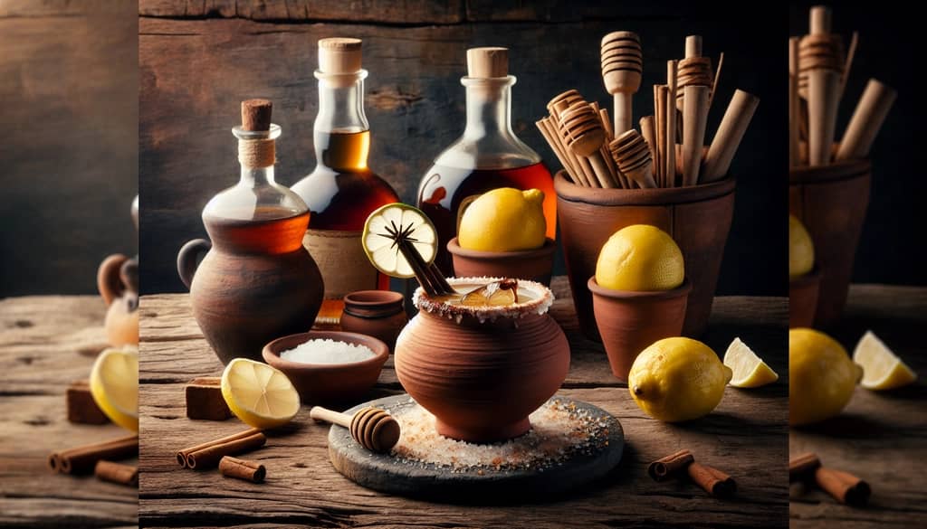 An illustration of the classic Canchanchara cocktail, representing its cultural significance and traditional roots in Trinidad, Cuba