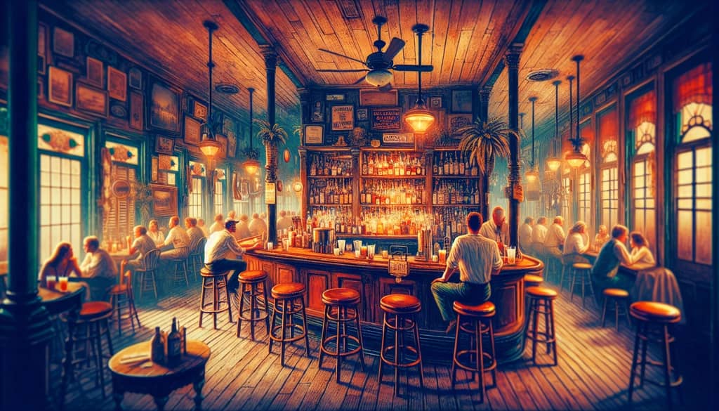 An old-fashioned bar in New Orleans where the Bourbon Milk Punch might have been popularized