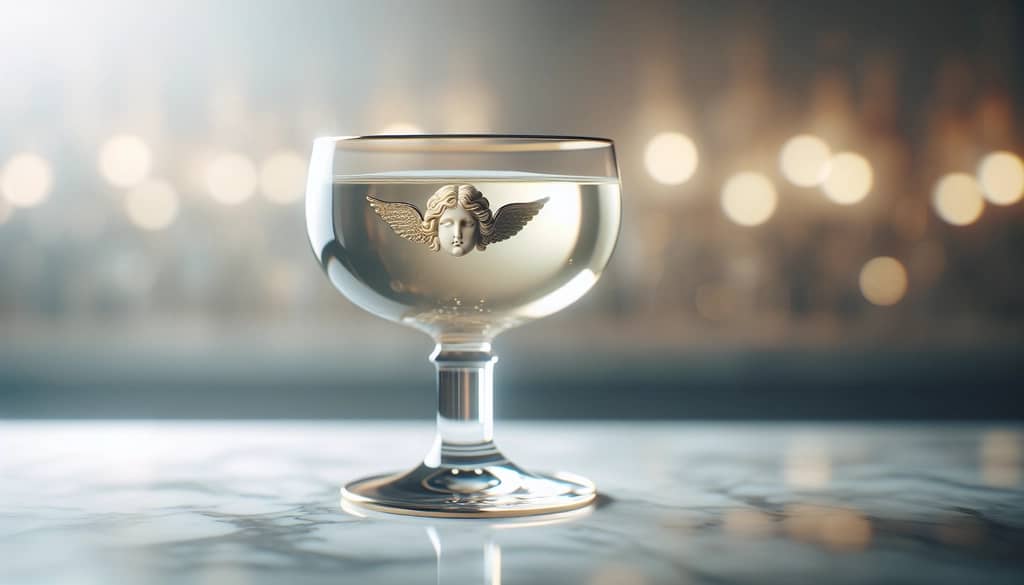 장식 없이 칵테일 잔에 담긴 Angel Face 칵테일