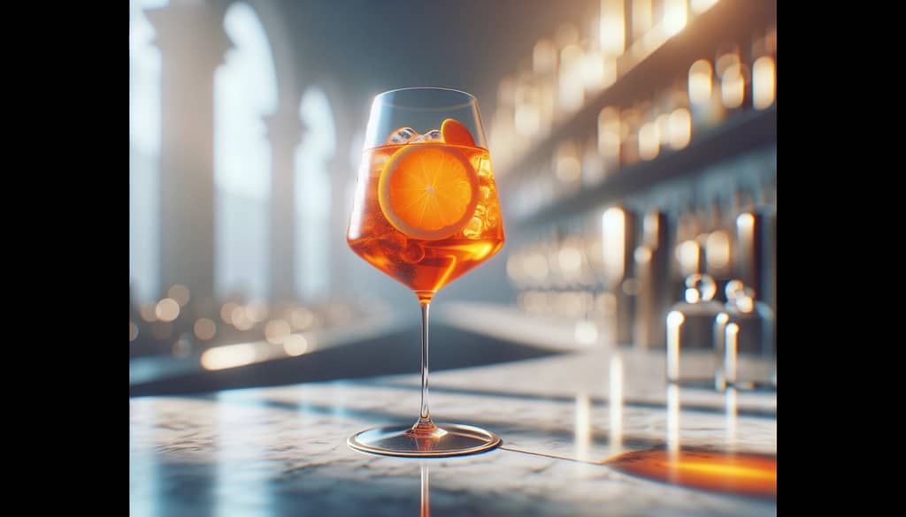 Aperol Spritz sin alcohol en copa