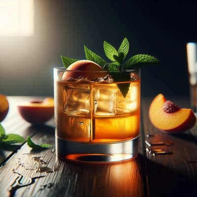 Cara Membuat Bourbon Peach Smash