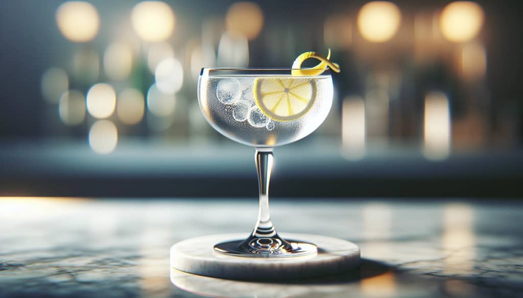 كوكتيل جين بروكلين في كأس كوب مع لمسة ليمون