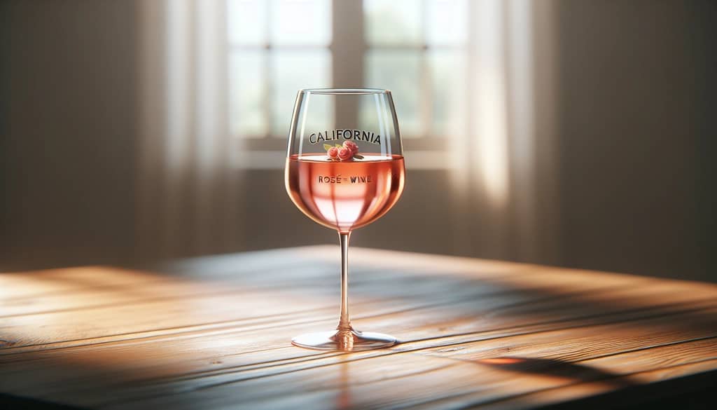 California rosé wine in a clear glass