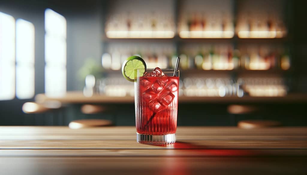 cape codder cocktail with lime garnish