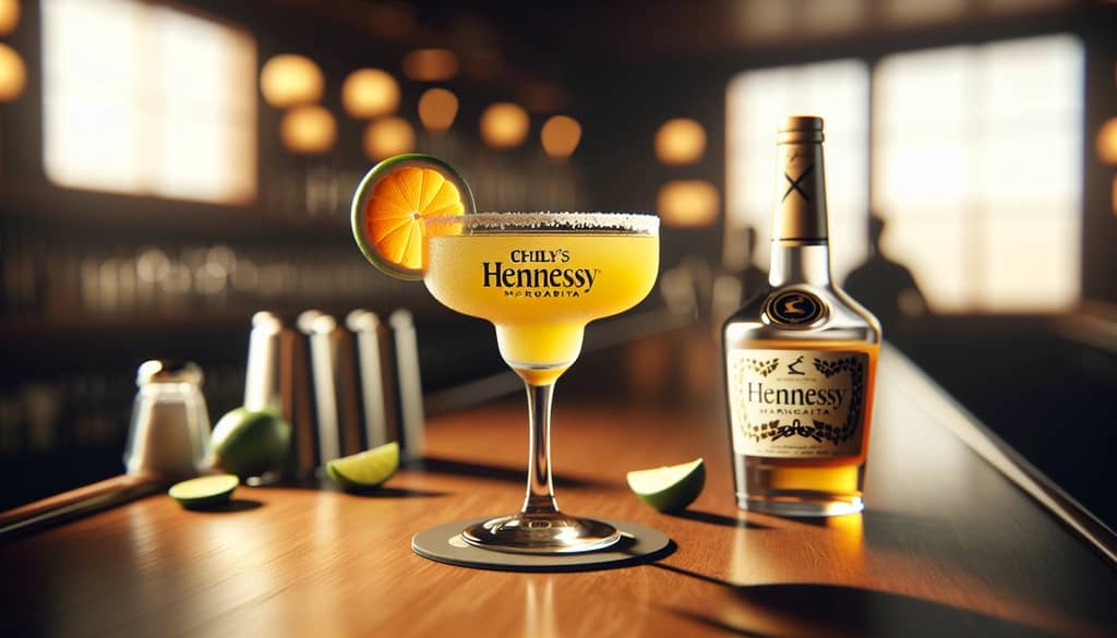 margarita Chilis Hennessy w charakterystycznej szklance z limonką i plasterkiem pomarańczy