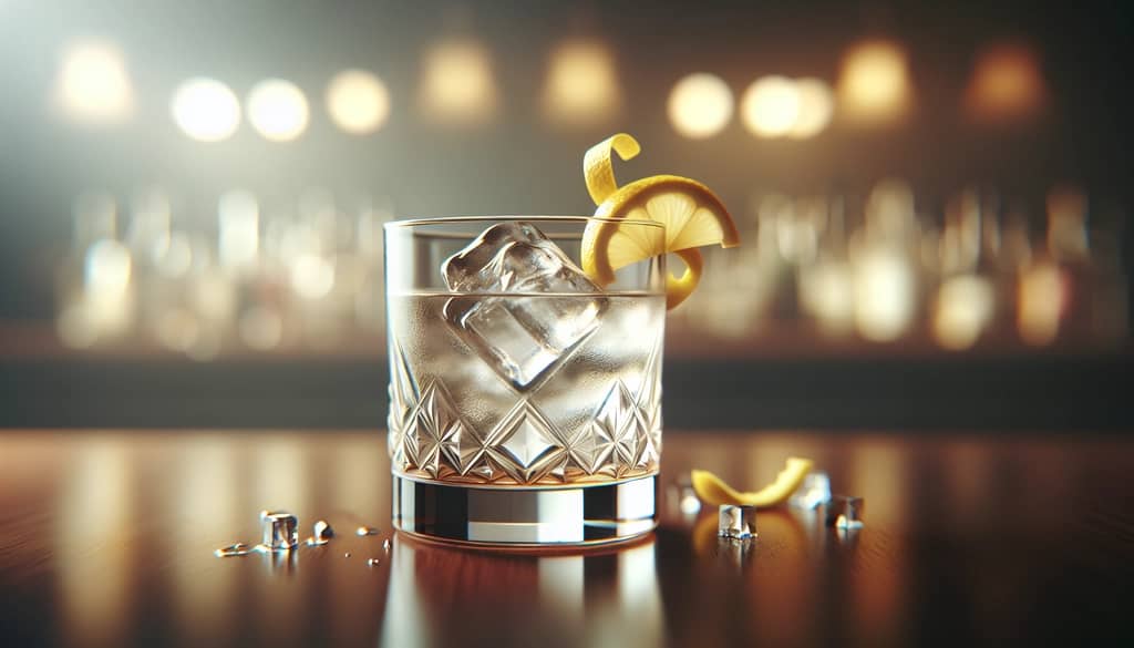 바 표면 위의 클래식 칵테일 잔