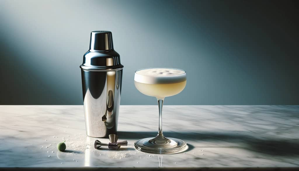 bartender shaking a sour cocktail
