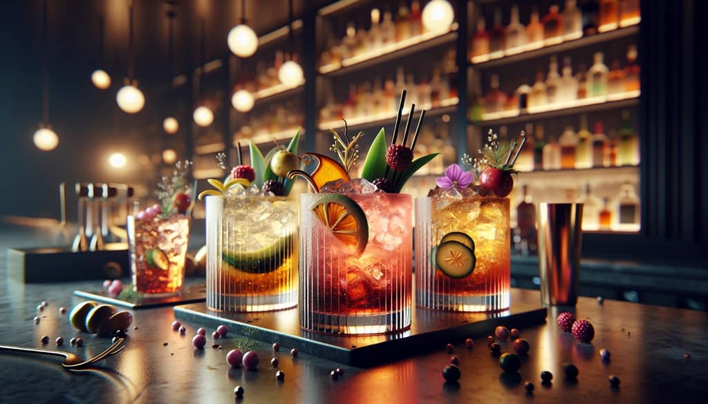 Contemporary variations of the Japanese Highball featuring unique garnishes and flavored sodas.