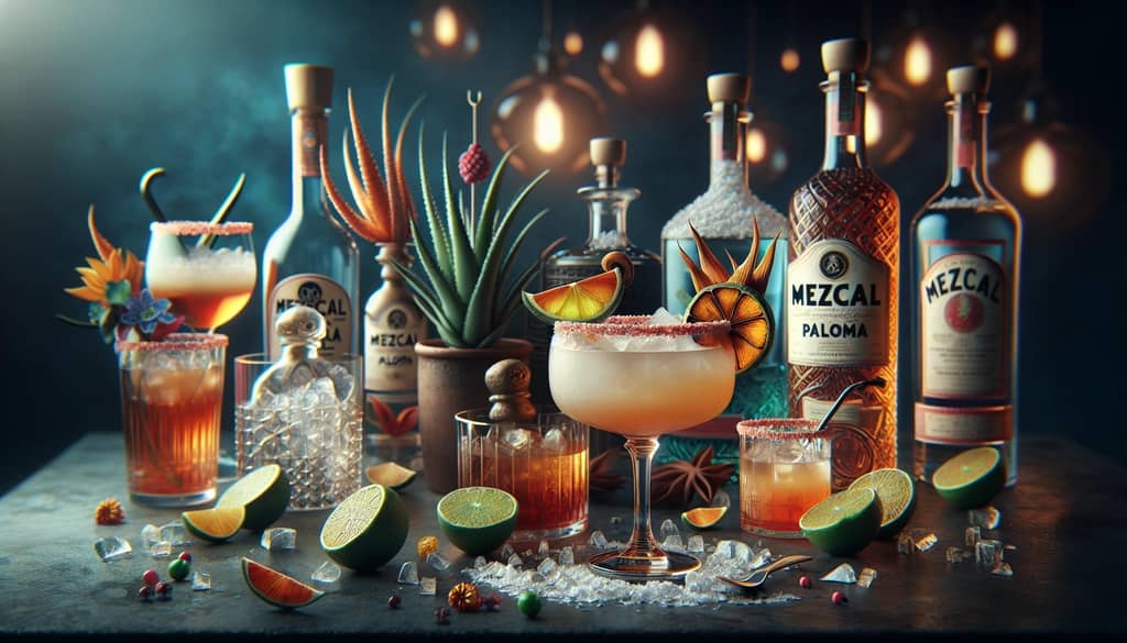 Different variations and tips for enhancing a Mezcal Paloma, with creative garnishes and mezcal choices.