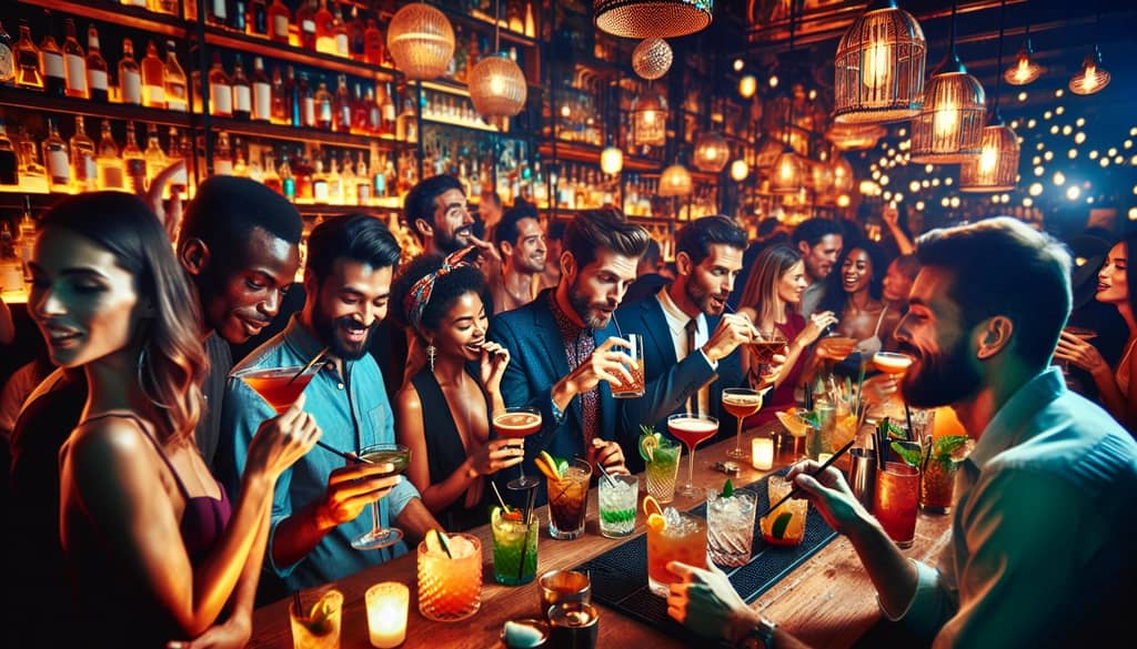 Enthusiasts enjoying expertly crafted cocktails at one of Toronto's renowned cocktail bars