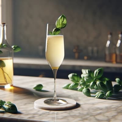 Herbal French 75: Sentuhan Basil & Rosemary