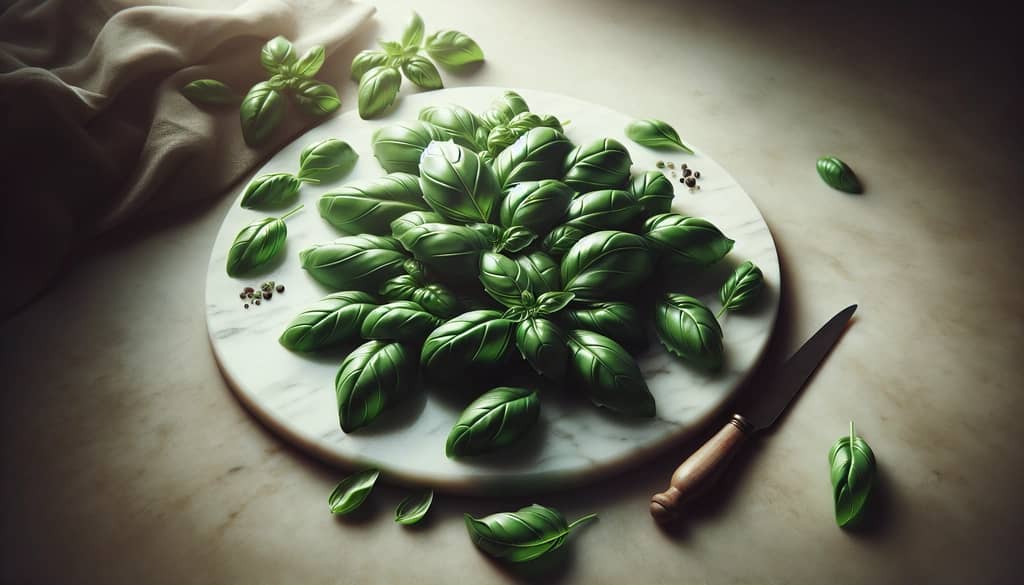 칵테일용 신선한 바질잎