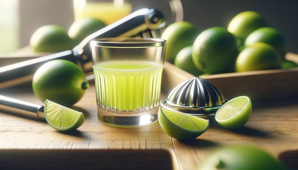 fresh limes and lime juice with infuser