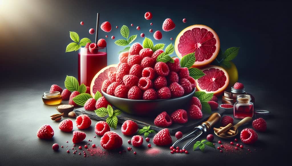 Fresh raspberries emphasized as a rich source of antioxidants for healthy cocktails