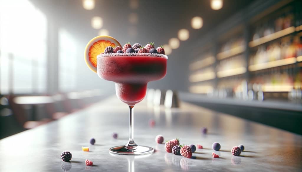 Sangría congelada en una copa de margarita