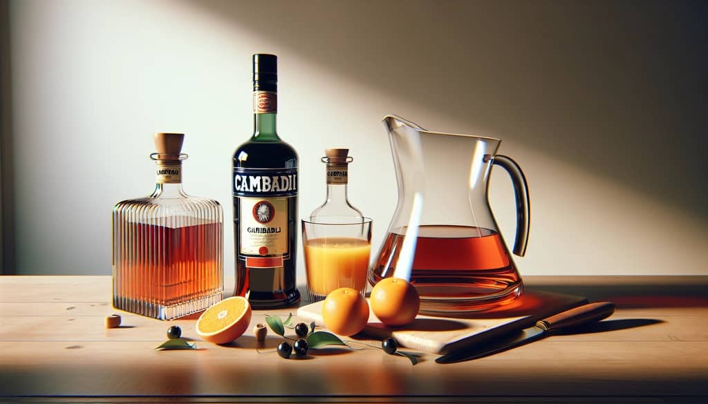 campari, orange juice, orange garnish garibaldi cocktail ingredients