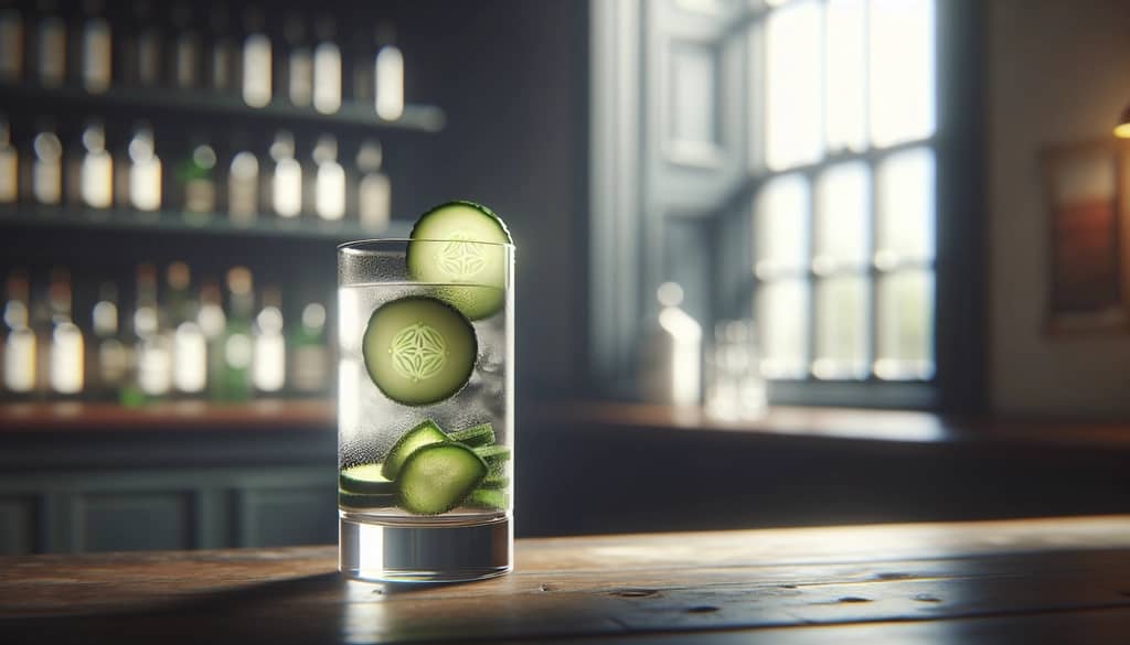 gin and cucumber cocktail with fresh slice