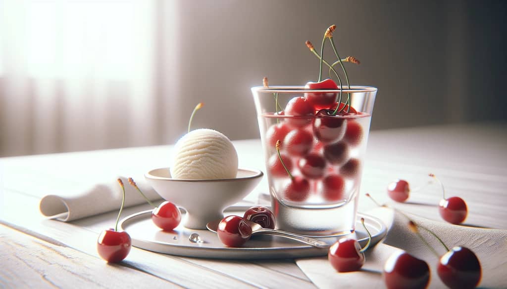 gin soaked cherries served with desserts