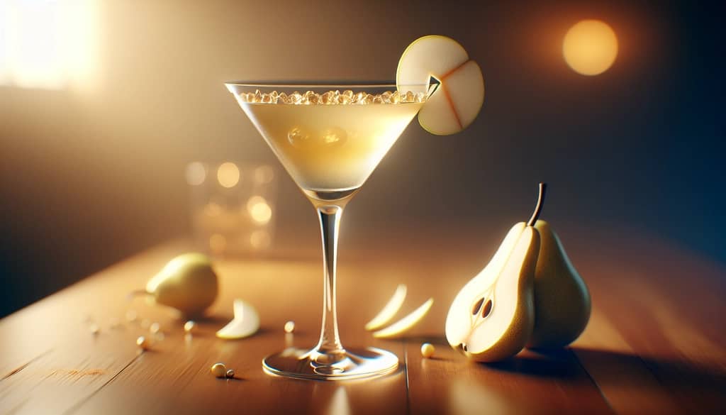 ginger pear martini with muddled pear variation