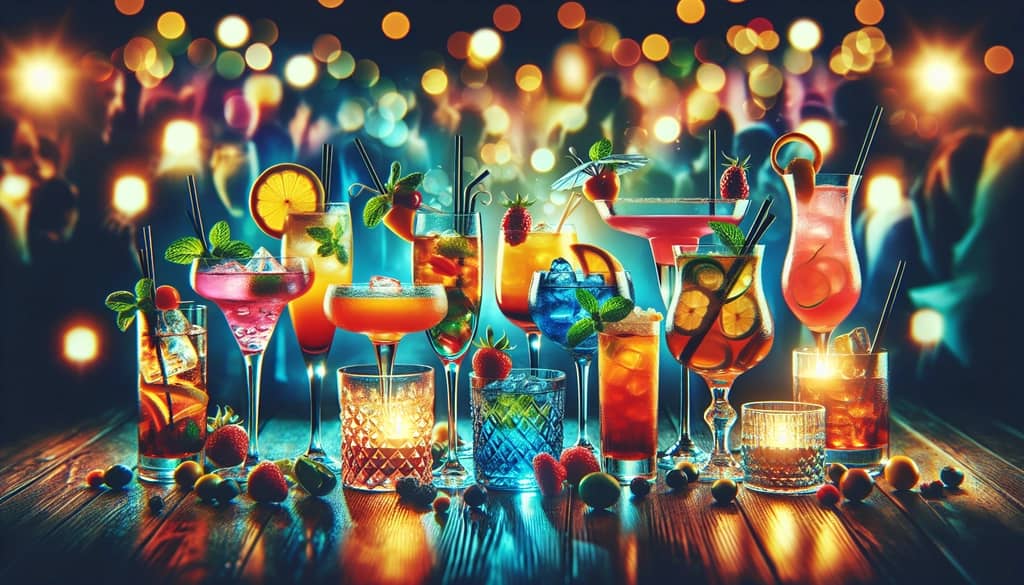 Glasses filled with signature cocktails that serve as conversation starters and enrich event experiences